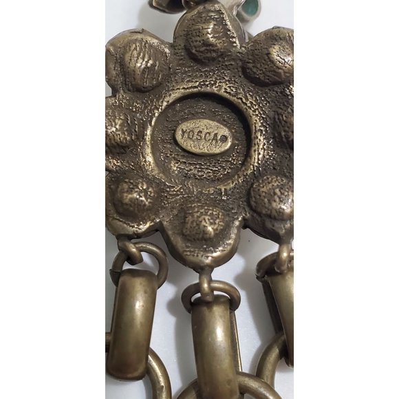 Vintage Gerard Yosca Rhinestone & White Glass Cabochon Designer Earrings - Picture 4 of 5